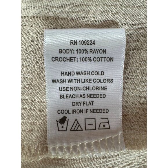 Indigo Soul Natural Rayon & Cotton Tunic With Crochet Yoke & Ruffle Hem X-Large - Picture 4 of 16